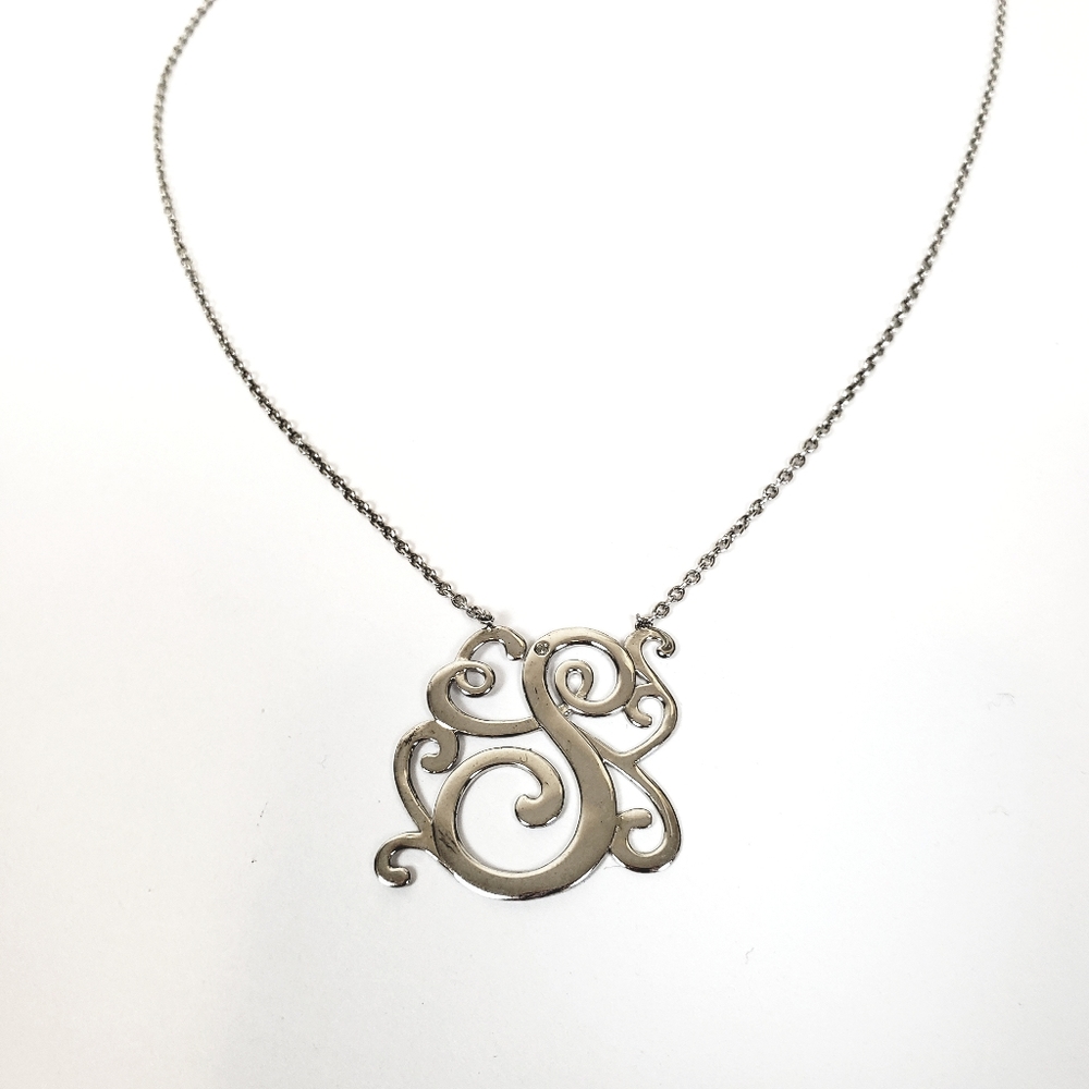 Letter S Necklace Silver